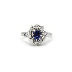 Bague - Or, Platine, saphir & diamants