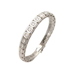 Bracelet Art Deco en platine et or blanc
