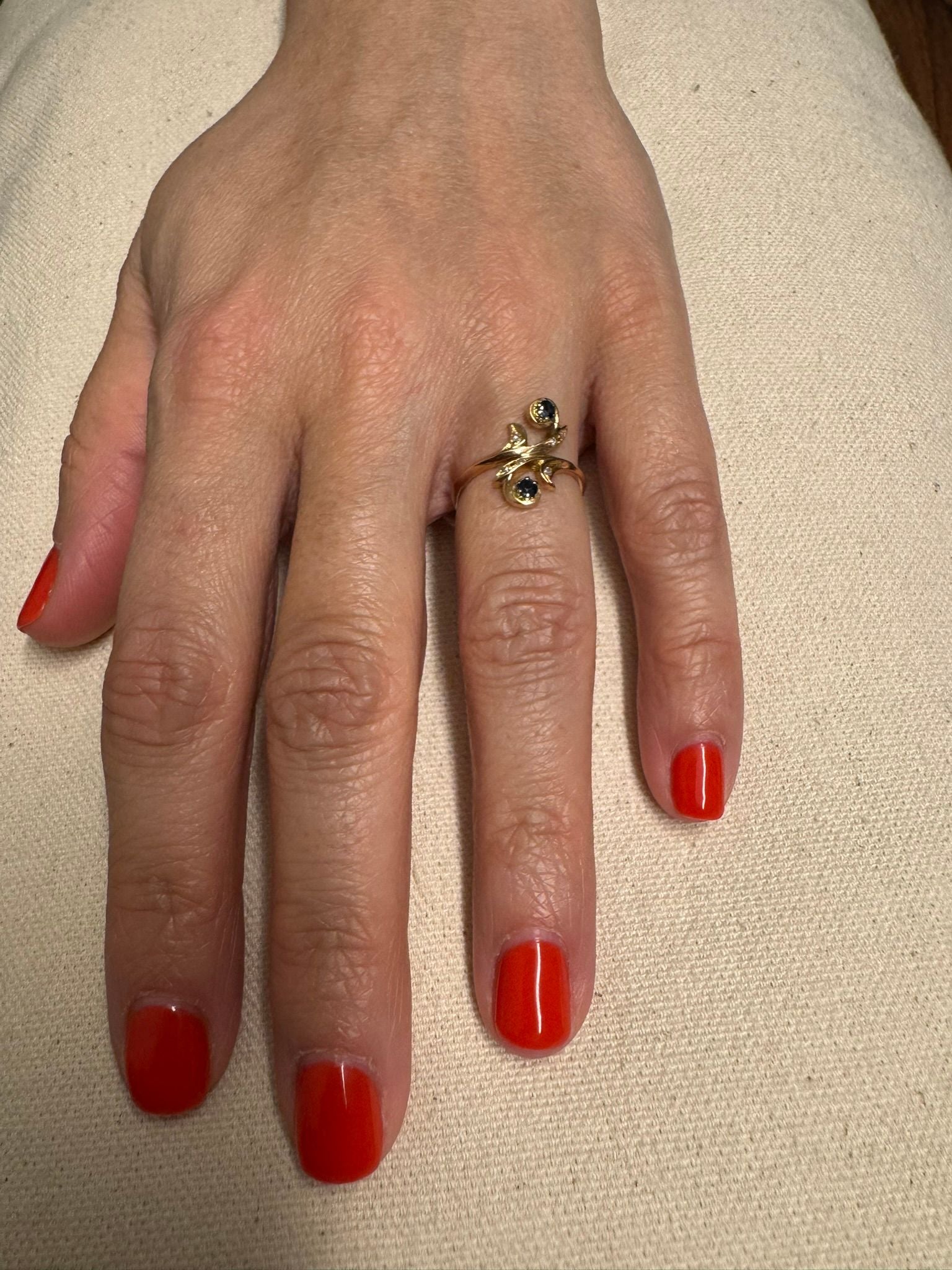 Bague toi et moi en Or, Diamants et Saphirs