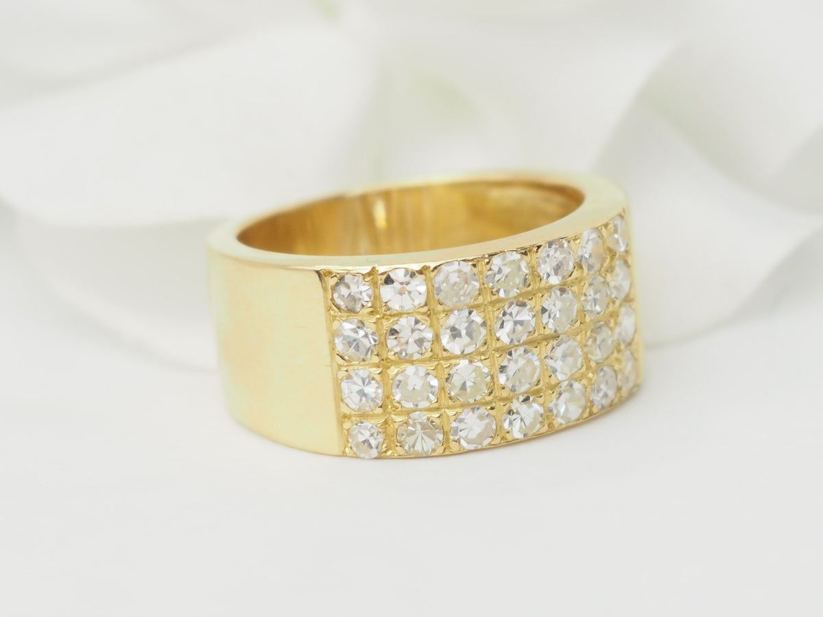 Bague ruban en or jaune et diamants