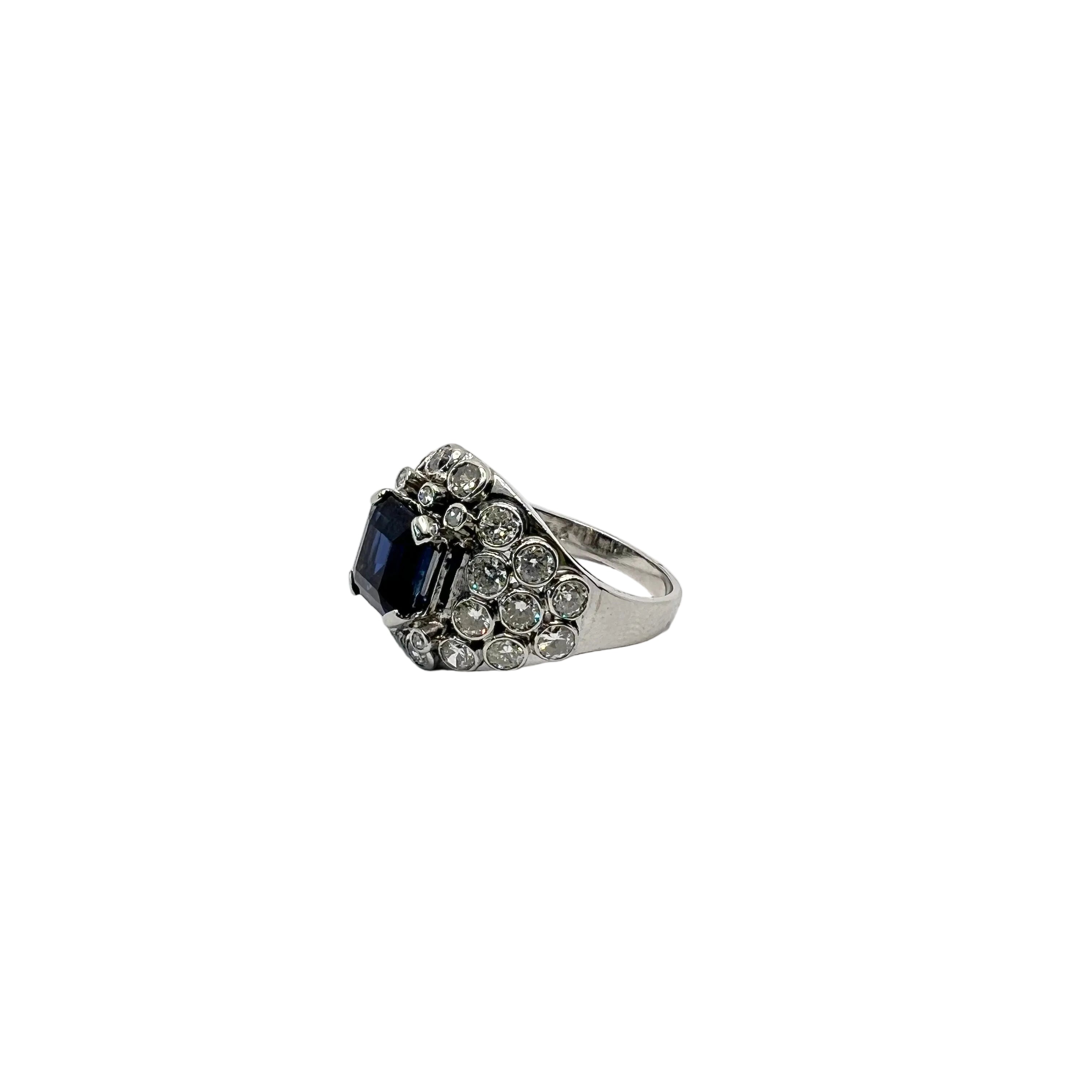 Ring Anello epoca in white gold diamonds and sapphire