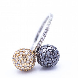 Bague Signature Bicolore avec Diamants