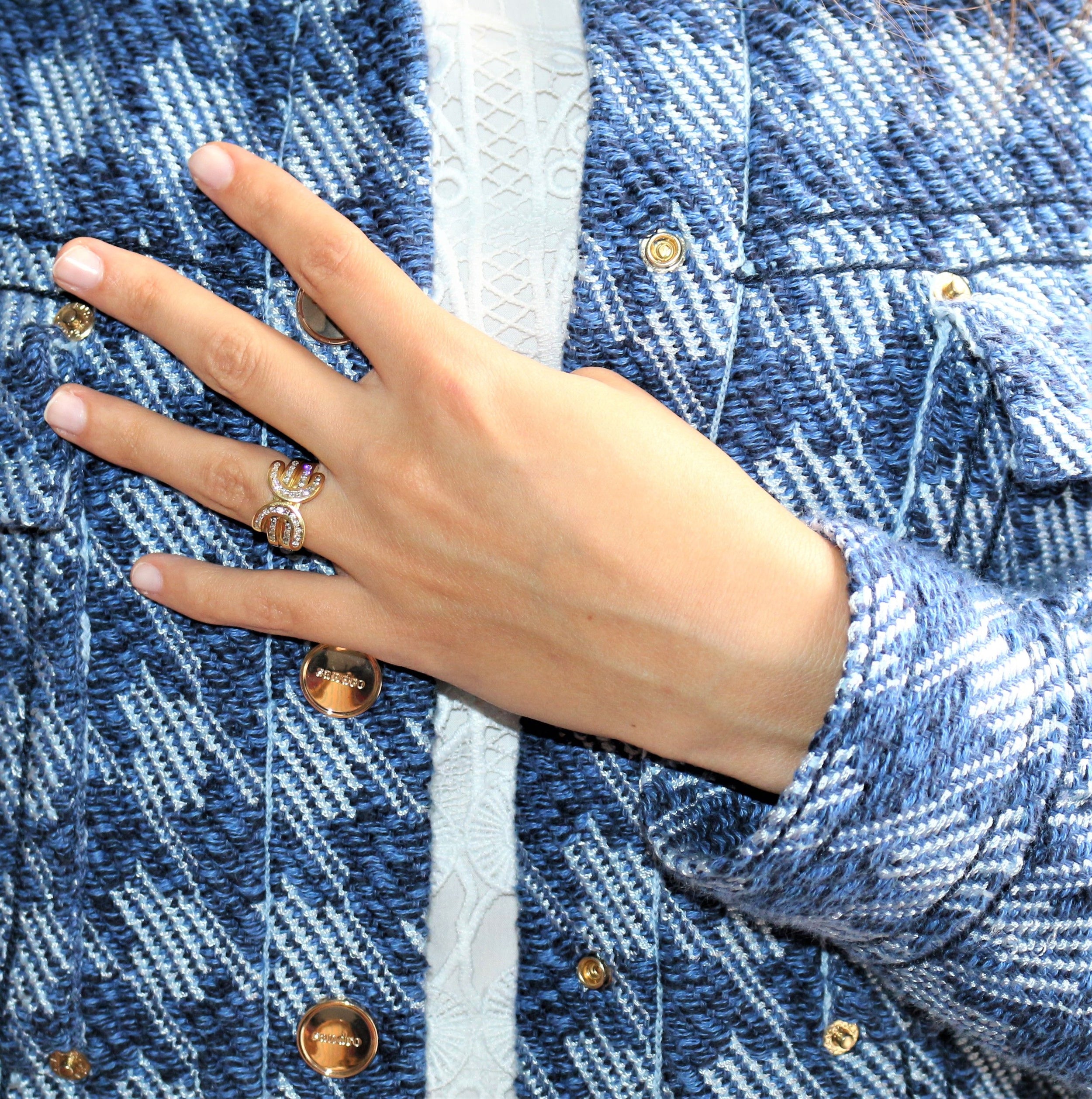 Bague En Or Jaune Double C