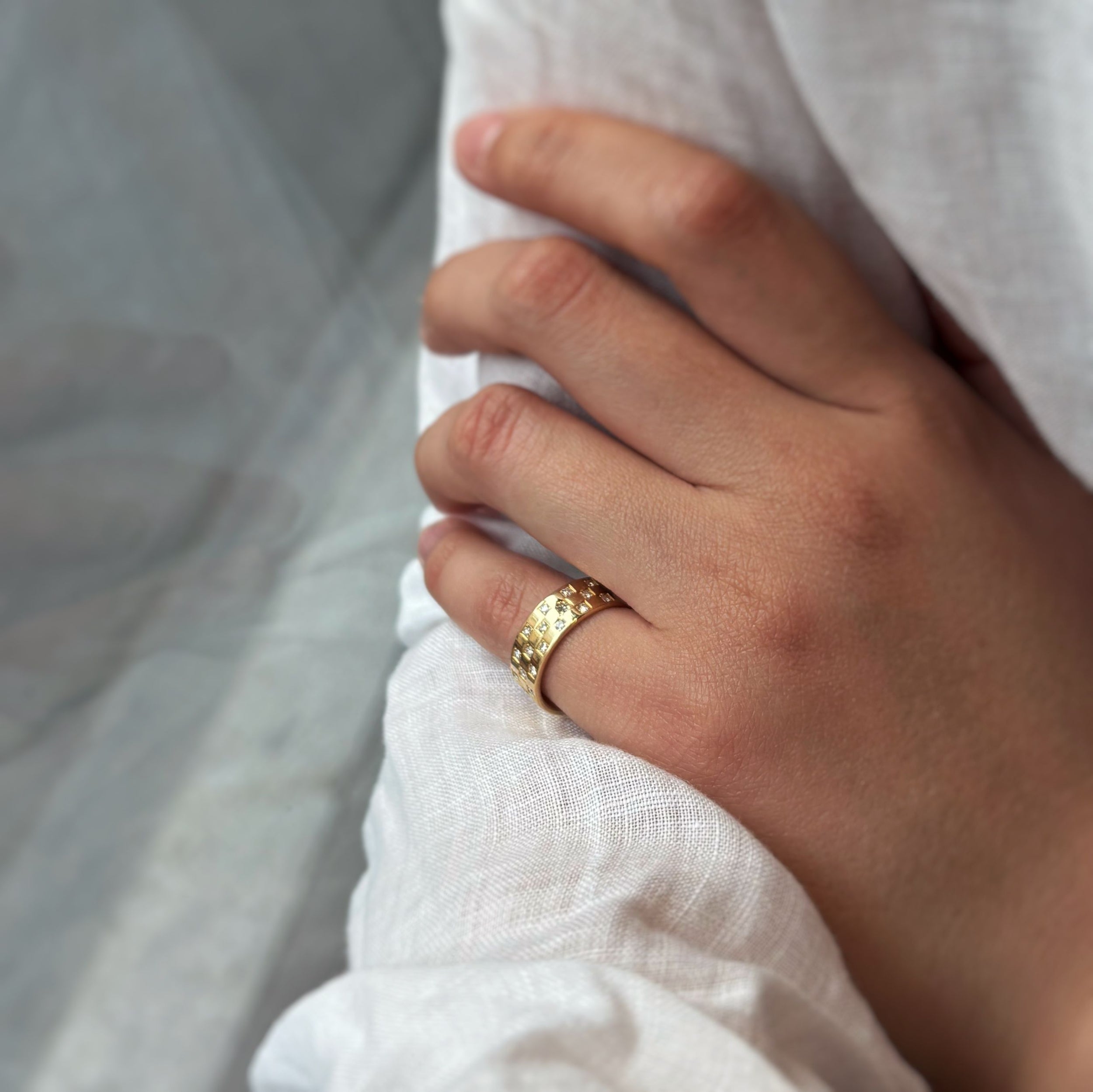 Ring Headband in yellow gold and diamonds