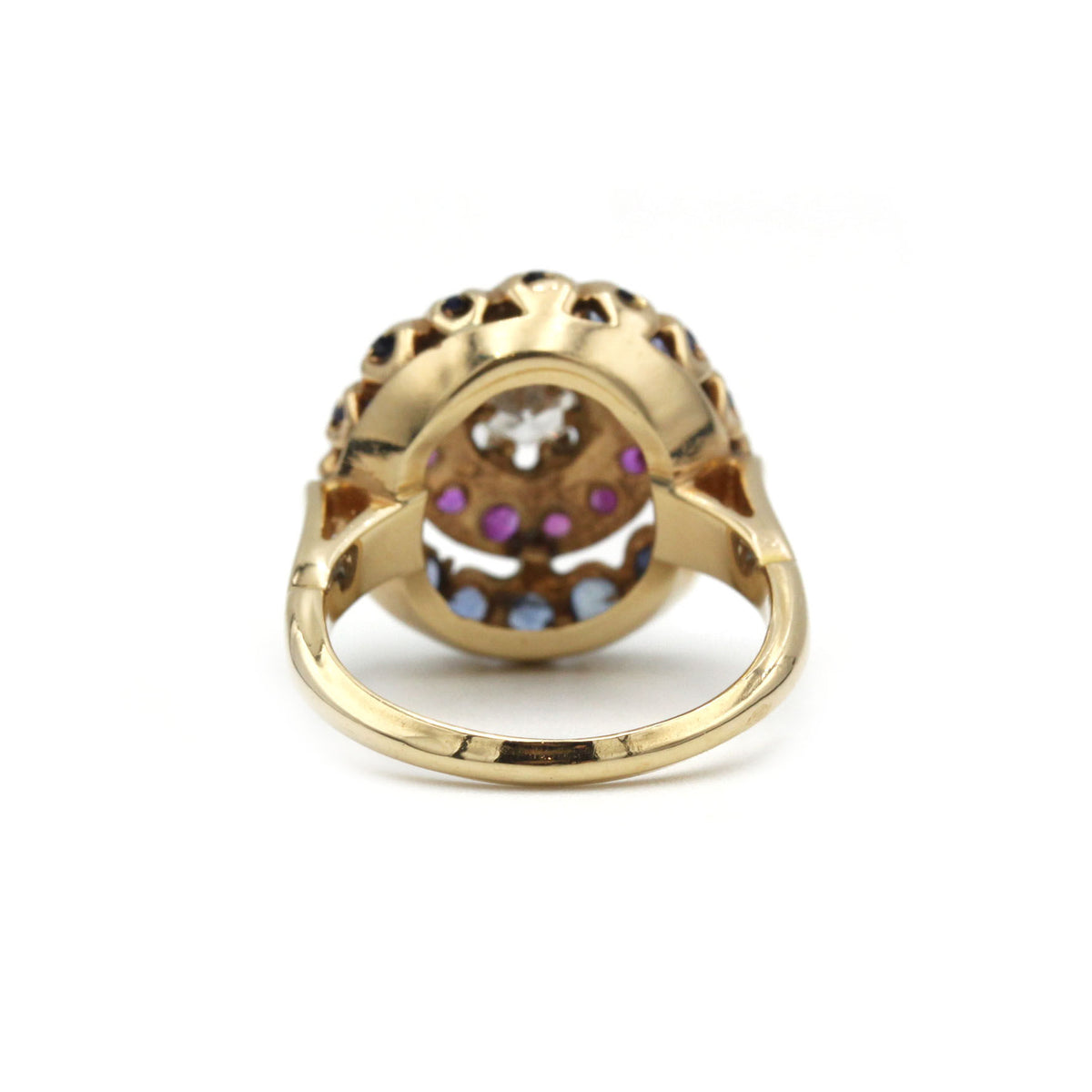 Bague - Or, rubis, saphirs et diamants