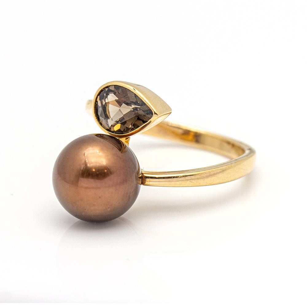 Bague FUMME en or rose et quartz