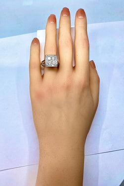 Ring in yellow gold, white gold and diamonds