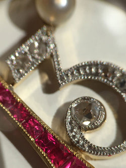 Pendentif Art Déco porte bonheur "13"