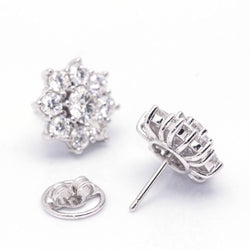 Boucles d'oreilles ROSETON en or blanc et diamants