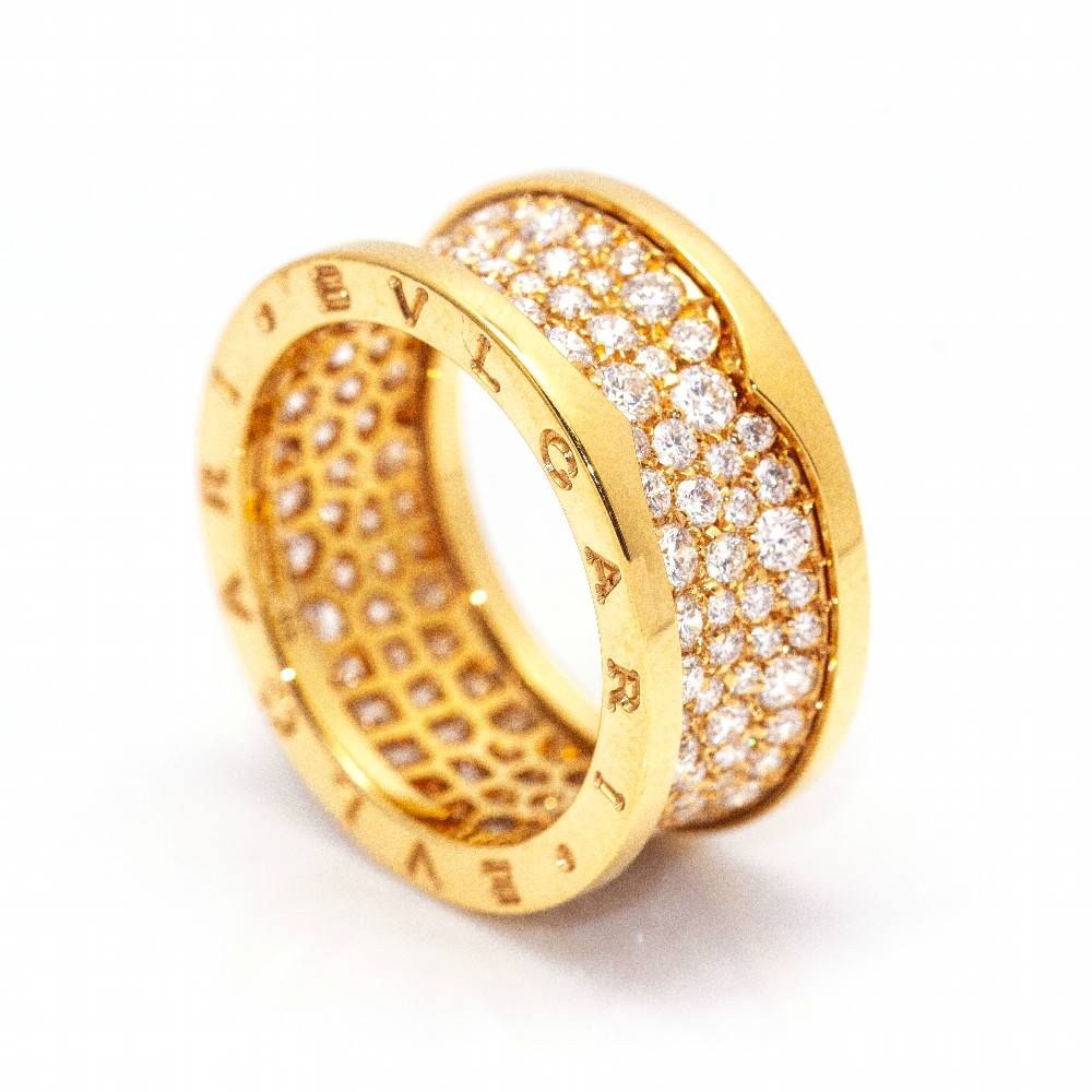 Bague Bandeau BULGARI "B.zero1" en or jaune et diamants
