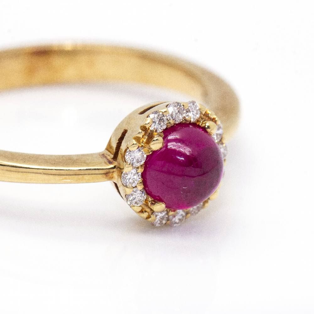 Bague en or, brillants et rubis