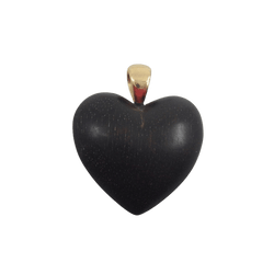 Pendentif Coeur en or jaune et bois d'amourette