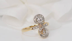 Bague Toi et moi en or bicolore et diamants