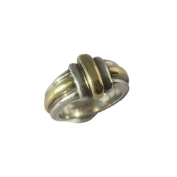 Bague CHRISTOFLE Jonc godrons en or jaune et argent