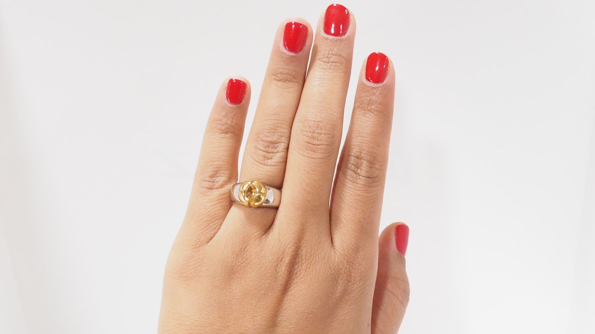 Bague En Or Bicolore Et Citrine