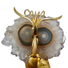 Broche/Pendentif Hibou en or jaune et agate