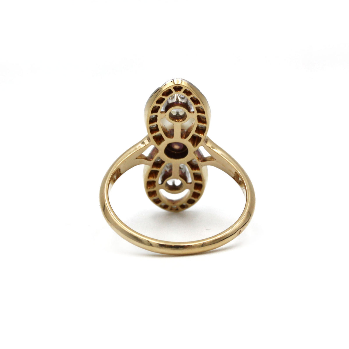 Bague XIXème - Or, perle et diamants