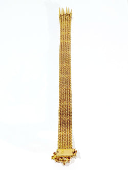 Bracelet Cuff in yellow gold and ruby