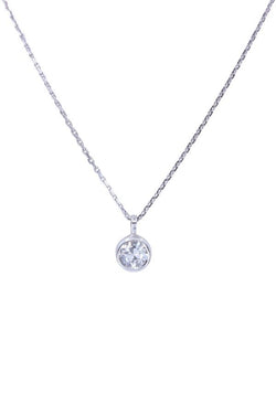 Collier diamant solitaire 0.80 carat en or blanc