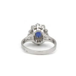 Bague - Or, Platine, saphir & diamants