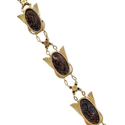 Renouveau égyptien bracelet, en or jaune 18k serti de 6 scarabées