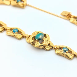 Bracelet or jaune et Turquoises