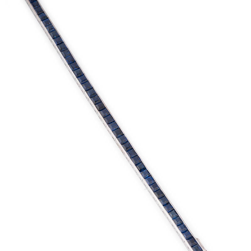 Bracelet ligne en Platine , Or et saphirs