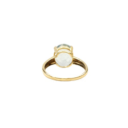 Bague en or jaune 18 carats et Topaze naturelle taille ovale- Taille EU53