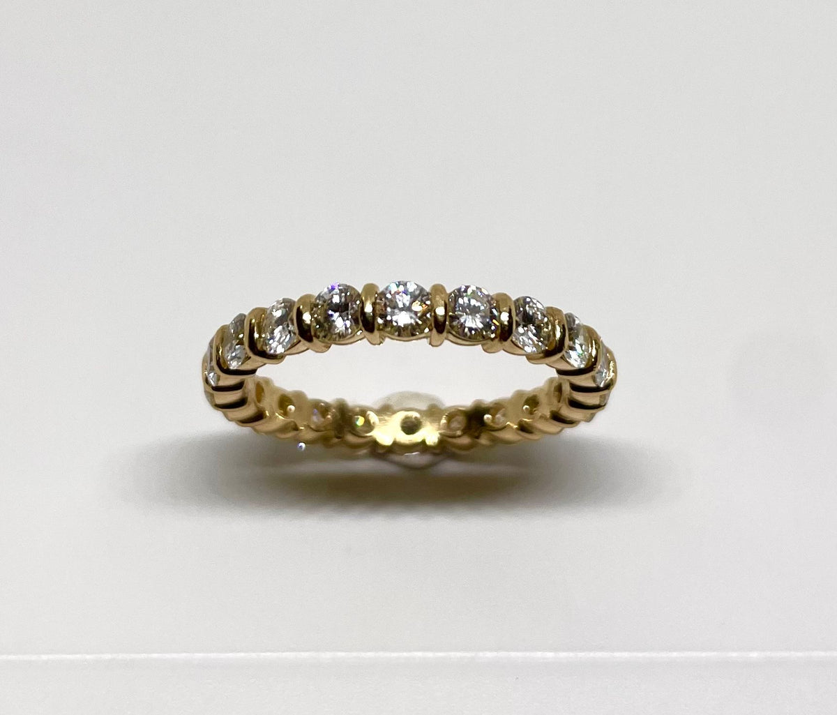 Bague alliance tour complet 2cts de diamants en or rose