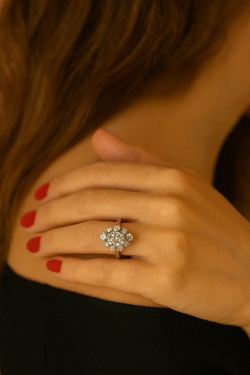 Bague modèle Pompadour diamants