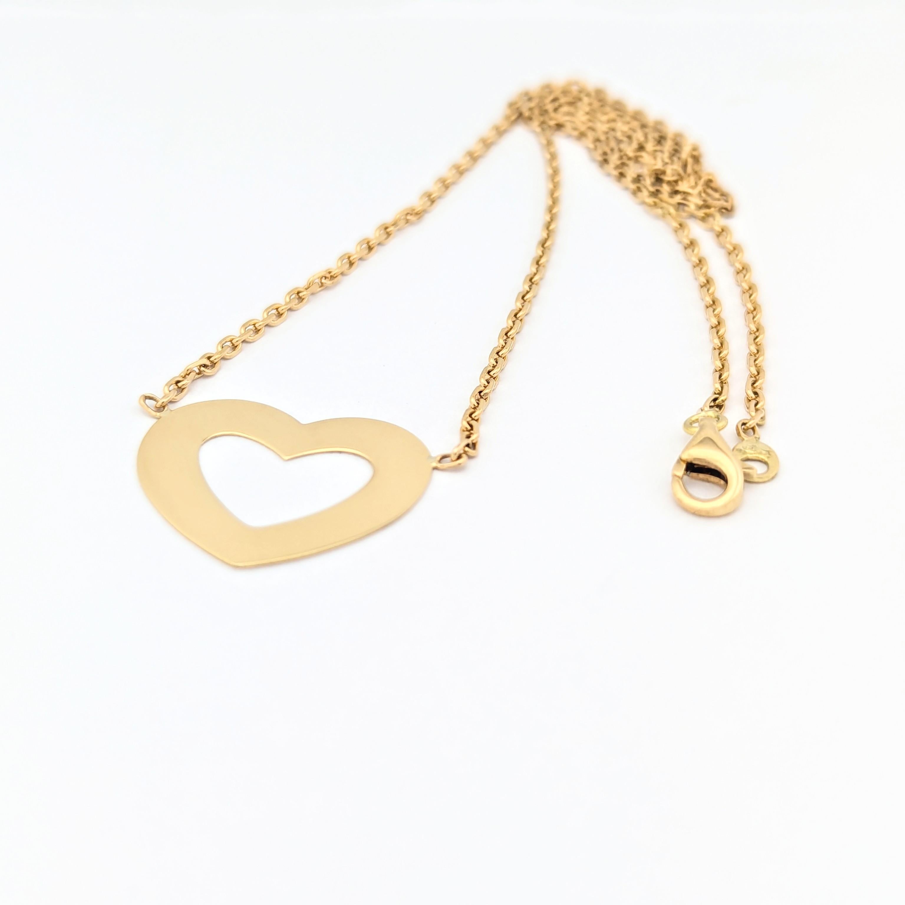 Collier cœur en or jaune