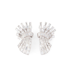 Boucles d'oreilles Clips en or blanc et diamants