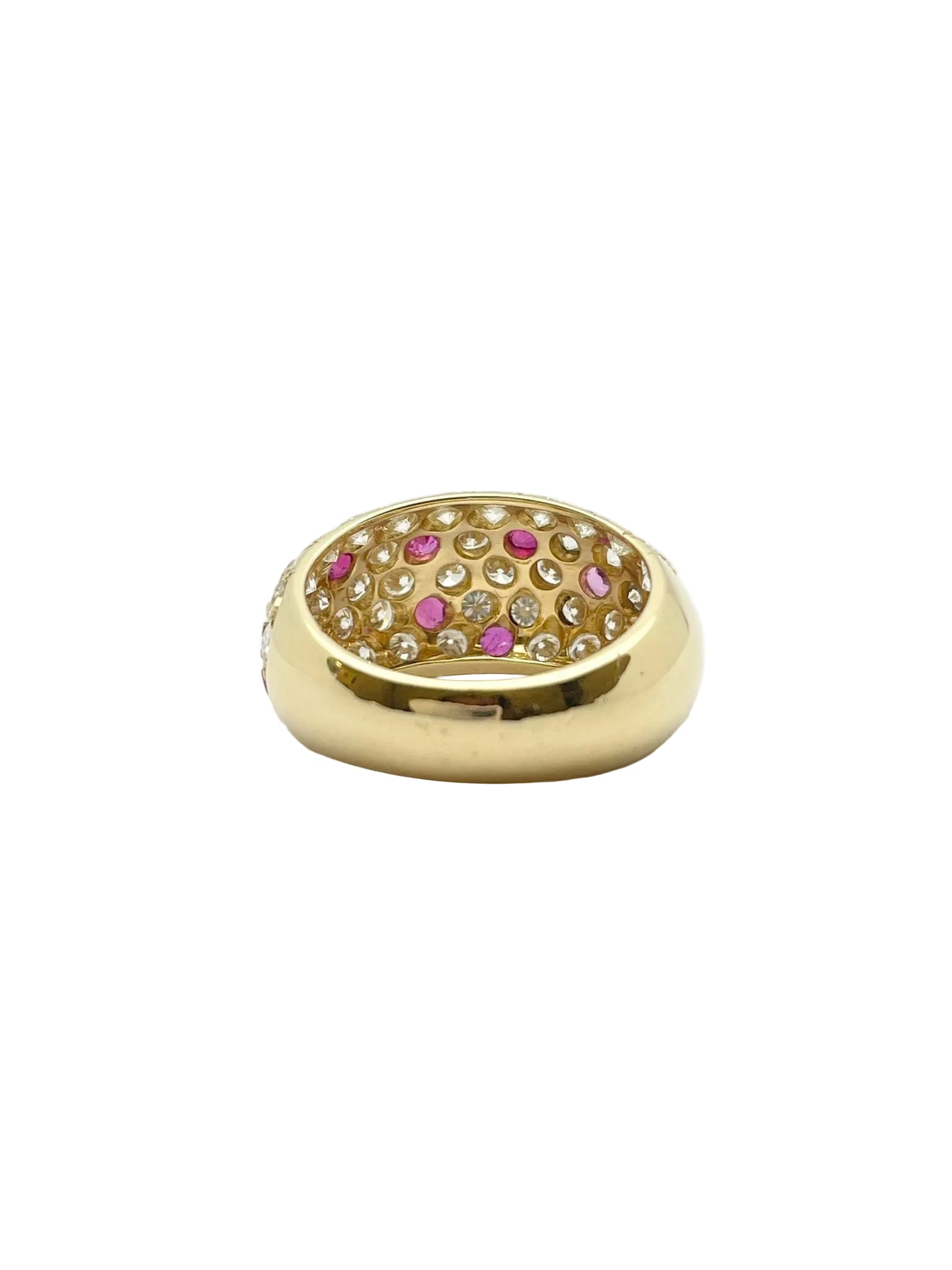 Anello oro 18KT con rubini naturali ct 0.50 tot e diamanti naturali ct 1.50 tot VVS G