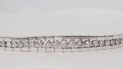 Bracelet rivière ancien en or blanc et diamants