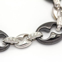 Bracelet en or et céramique noire avec diamants