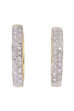 Créoles diamantées, en or jaune