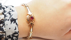 Rose gold and garnet bracelet