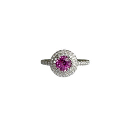 Bague TIFFANY & CO Soleste en platine, diamants et tourmaline rose