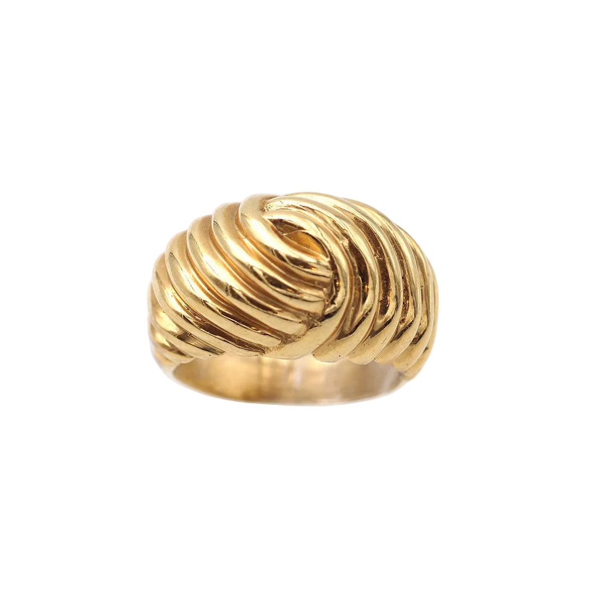 Bague croissant bombée en or