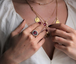 Bague rubellite et diamants
