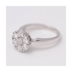 Bague rosette en or blanc