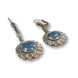 PENDIENTES DISEÑO ART DECO EPOCA 1930-1935 de ORO con VISTAS PLATINO