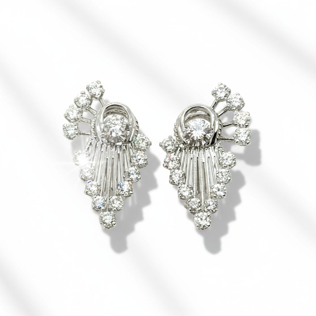 Boucles d’oreilles or blanc et Diamants