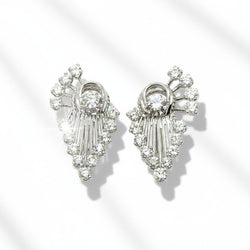 Boucles d’oreilles or blanc et Diamants