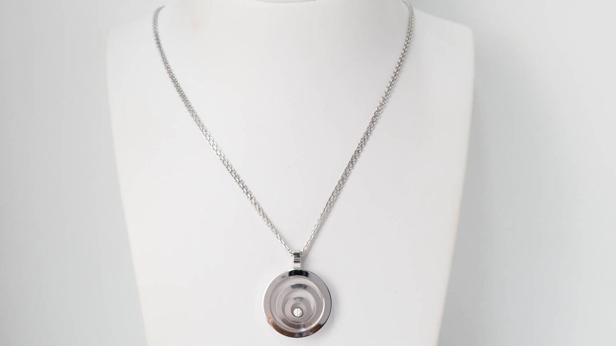 Collier Chopard Happy Spirit en or blanc et diamant