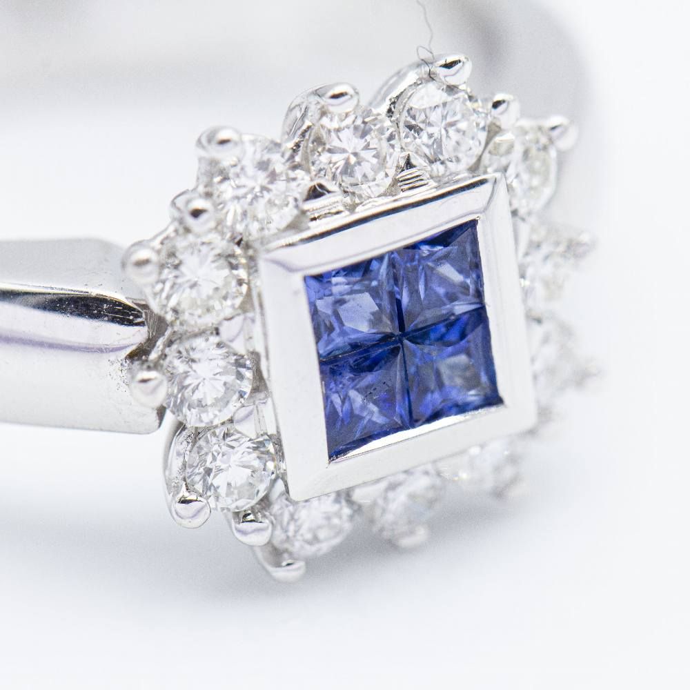 Bague MONACO avec diamants et saphirs d'occasion