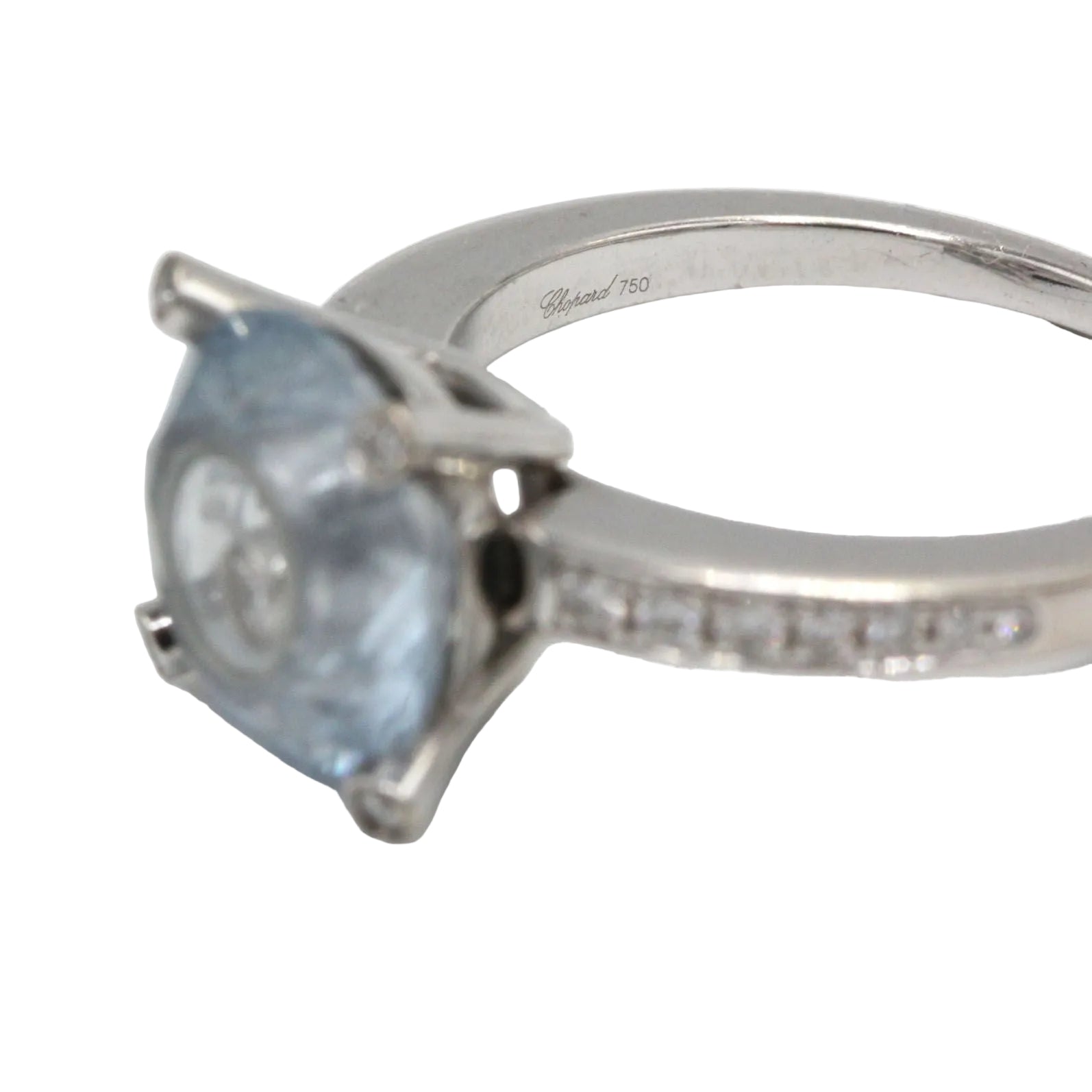 Bague Solitaire CHOPARD Happy So en or blanc et diamants