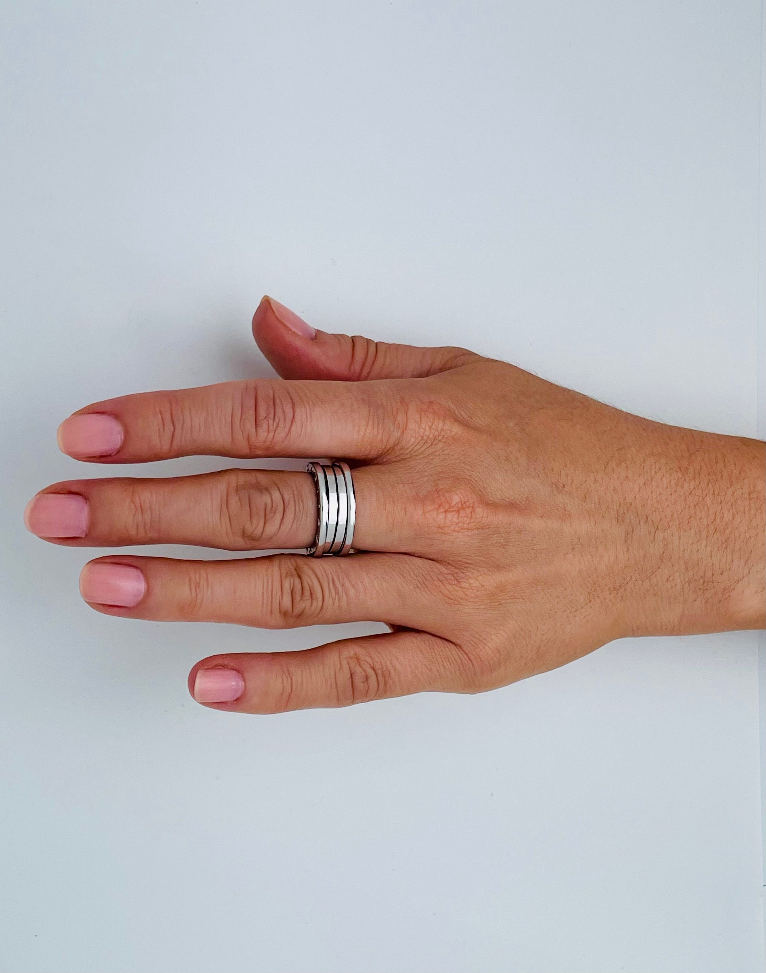 BULGARI "B.Zero1" Bandeau Ring, in white gold