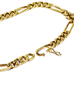 Bracelet En Or Rose Mailles Figaro