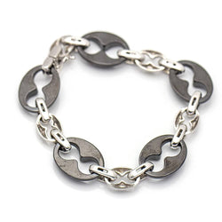 Bracelet en or et céramique noire avec diamants